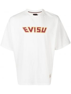 Тениска с принт Evisu бяло