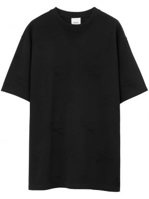 Tričko s potlačou s krátkymi rukávmi s okrúhlym výstrihom Burberry - čierna