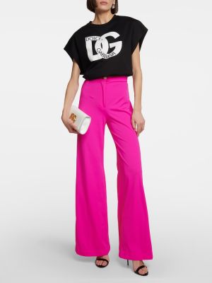 Relaxed панталон с висока талия от джърси Dolce&gabbana розово