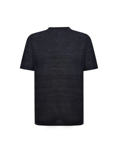 Camiseta de lino Roberto Collina negro