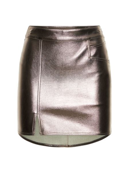 Kožená sukně na zip Alix Nyc - stříbrný
