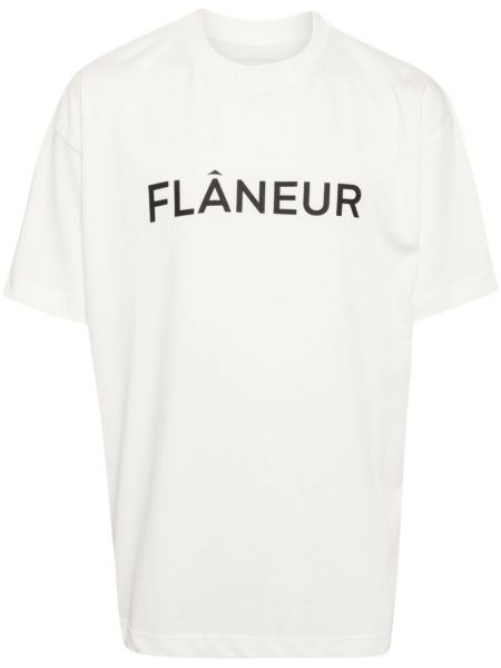 Pamučna majica s printom Flâneur bijela