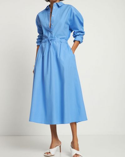Bavlnená midi sukňa Loulou Studio modrá