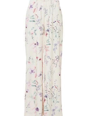 Плиссированные брюки в цветочек с принтом Rainbow бежевые