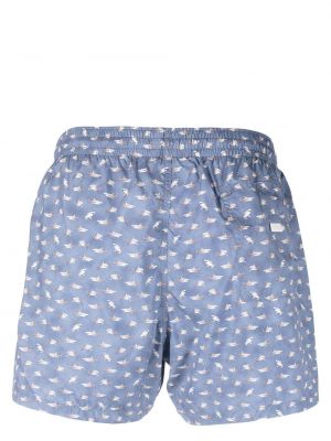 Shorts mit print Canali blau