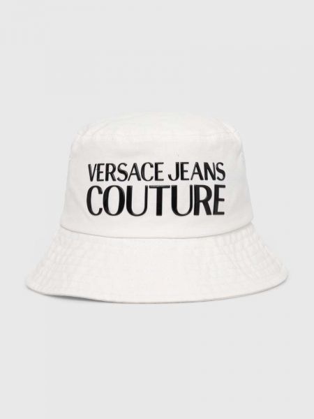 Biały kapelusz bawełniany Versace Jeans Couture
