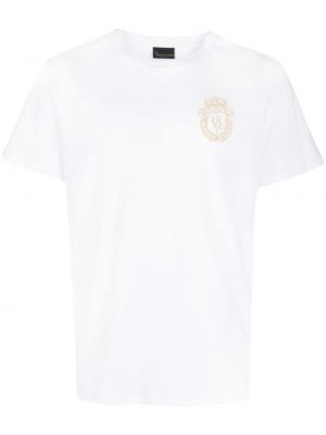 T-shirt brodé en coton Billionaire blanc