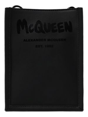 Кожаная сумка Alexander Mcqueen черная