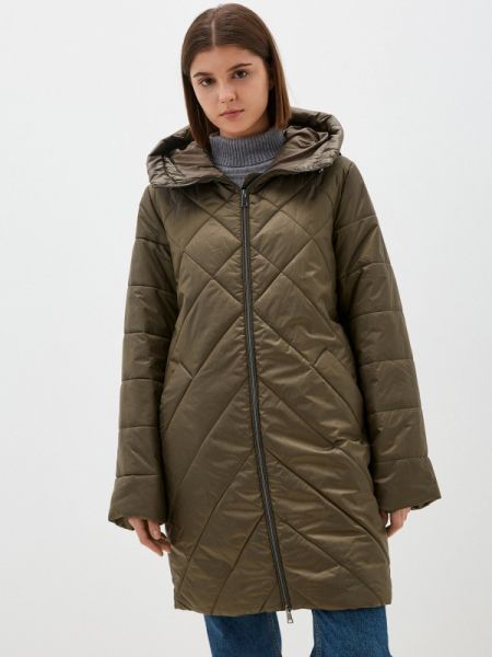 Утепленная демисезонная куртка снежная королева хаки