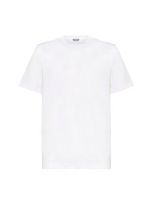 Koszulka bawełniana Zanone biała