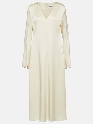 Abito midi di raso Jil Sander bianco