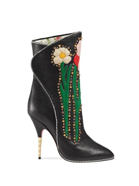 Květinové kotníkové boty Gucci