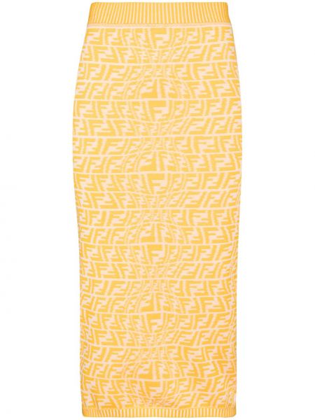 Falda de tubo ajustada Fendi amarillo