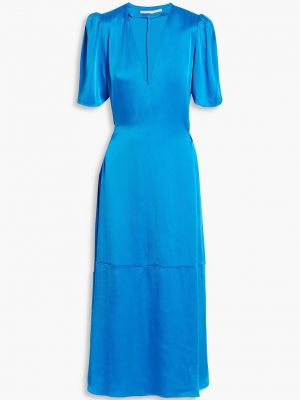 Атласное платье миди Stella Mccartney синее