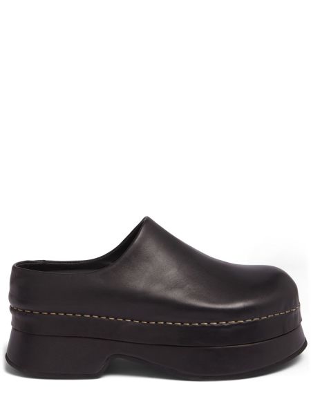 Platform læder mules Alexander Mcqueen sort