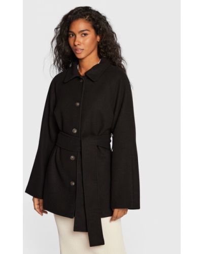 Manteau en tricot Gina Tricot noir