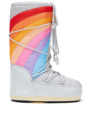 Зимни обувки за сняг с принт Moon Boot бяло