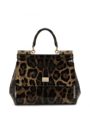 Чанта за ръка с принт с леопардов принт Dolce & Gabbana