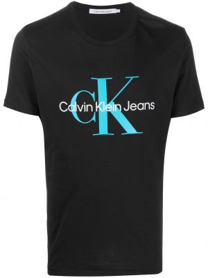 Trykt t-skjorte Calvin Klein Jeans svart