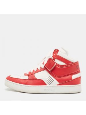 Sneakersy skórzane Celine Vintage czerwone