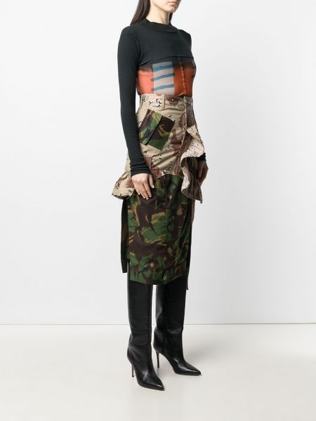 Maskáčové pouzdrová sukně s potiskem Preen By Thornton Bregazzi