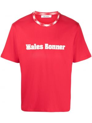 T-shirt avec applique Wales Bonner rouge