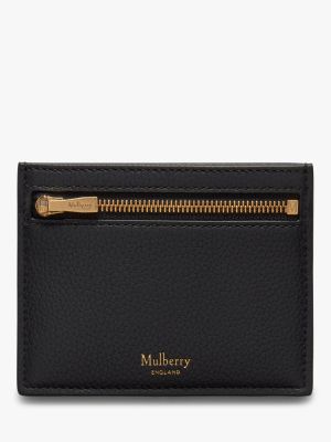 Классическая кожаная мини сумочка на молнии Mulberry черная