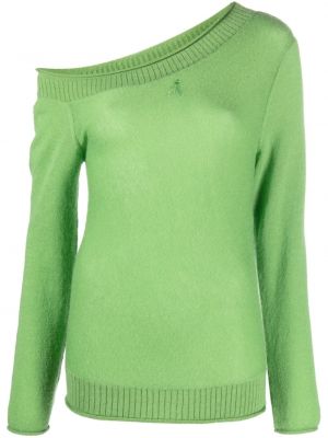 Haftowany sweter Patrizia Pepe zielony