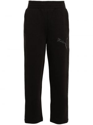 Pantaloni sport din bumbac Puma negru