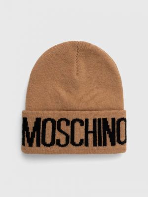 Вълнена шапка Moschino бежово