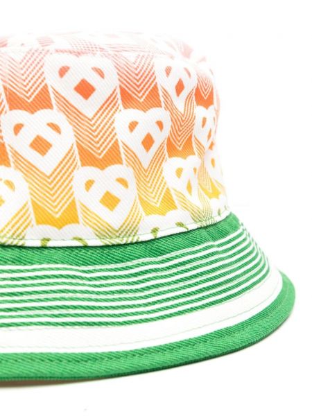 Bavlněný klobouk s potiskem se srdcovým vzorem Casablanca zelený