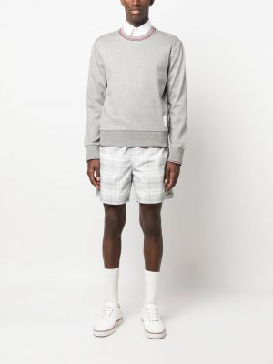 Pull col rond Thom Browne gris