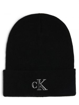 Dzianinowa czapka wełniana z kaszmiru Calvin Klein Jeans czarna