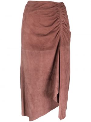 Semišové midi sukně Luisa Cerano růžové