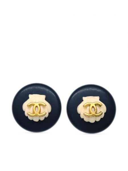 Обеци с копчета Chanel Pre-owned златисто