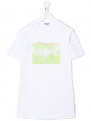 T-shirtkjole for piger Pinko Kids hvid