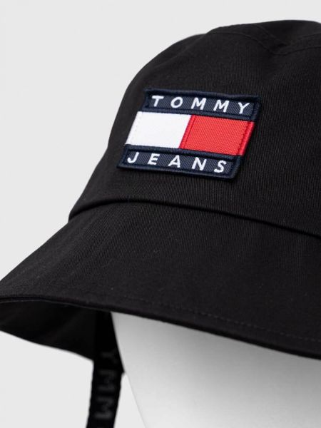 Căciulă din bumbac Tommy Jeans negru