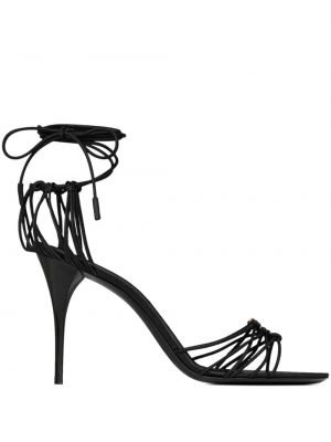 Kožne sandale Saint Laurent crna