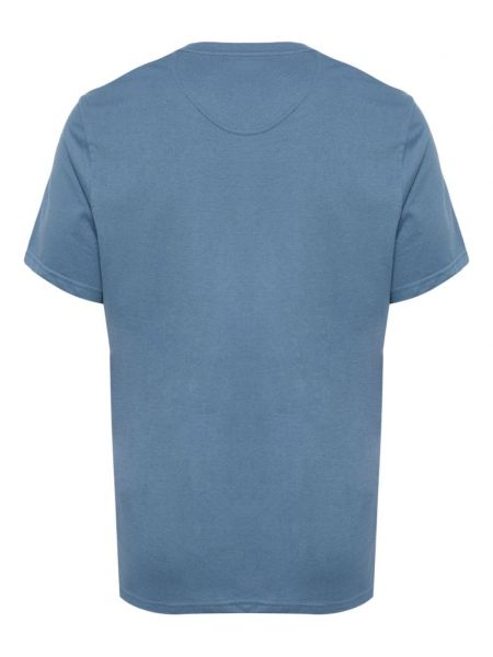 Raštuotas medvilninis marškinėliai Barbour mėlyna