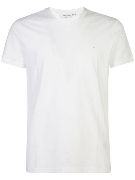 V-hals t-shirt Calvin Klein hvid