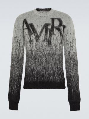 Мохеровый свитер из альпаки Amiri серый