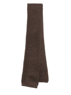 Jedwabny krawat Tom Ford brązowy