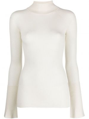 Пуловер slim Sa Su Phi бяло