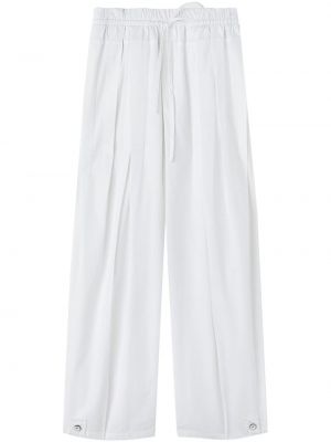 Bavlněné kalhoty relaxed fit Jil Sander bílé