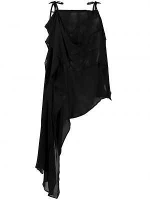 Asimetrična midi obleka Ann Demeulemeester črna