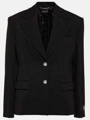Шерстяной пиджак Versace черный