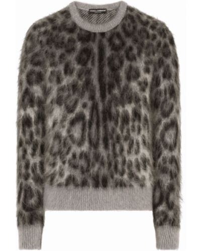 Jersey con estampado leopardo de tela jersey Dolce & Gabbana gris