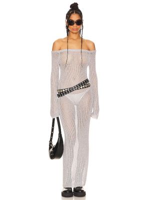 Transparentes maxikleid Superdown silber