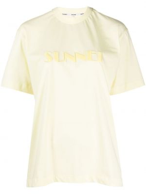 T-shirt con stampa Sunnei giallo