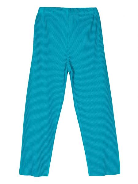 Plisované rovné kalhoty Homme Plissé Issey Miyake modré